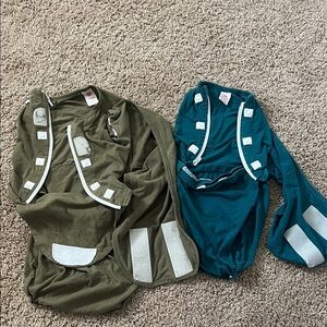 Embe sleep sack swaddles 2 sizes blue and green